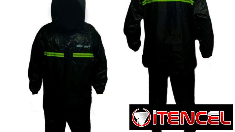 IMPERMEABLE PARA LA LLUVIA CHAQUETA Y PANTALON POLIESTER NEGRO