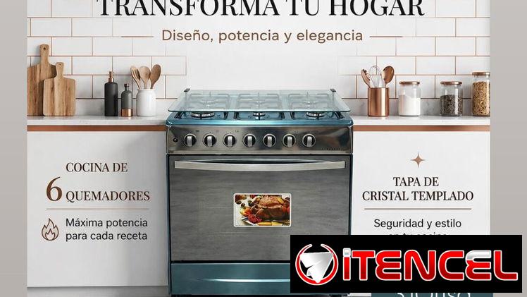 Cocina de gas de 6 quemadores