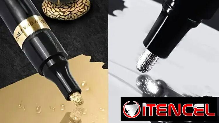 Rotulador metálico dorado o plateado