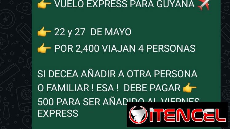 Venta de pasajes hacia Guyana