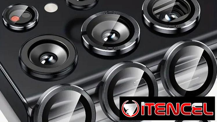 Aros independiente de aluminio y cristal y micas enterizas para iPhone y Samsung (cámaras)