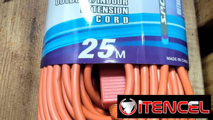 🔌🏠 EXTENSIÓN ELÉCTRICA DE 25 METROS – SPC, 3 TOMAS, INTERIOR/EXTERIOR – 11 000 CUP