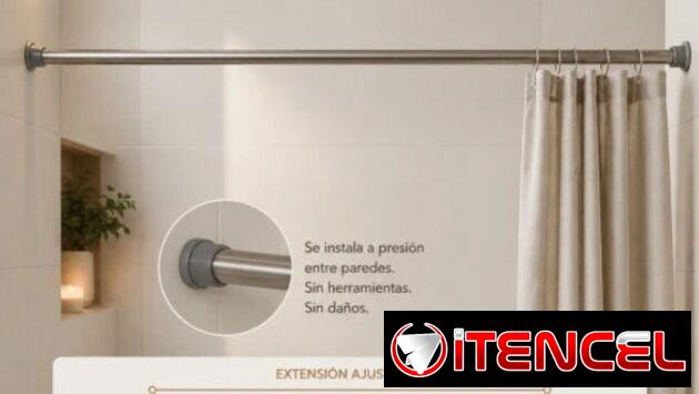 Barra de Cortina Extensible – 43 a 72 pulgadas 💵 Precio: 10 USD. WhatsApp 56249037