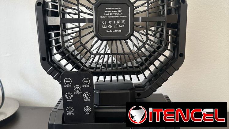 Ventilador portátil con luz led recargable fácil de llevar a cualquier lado!