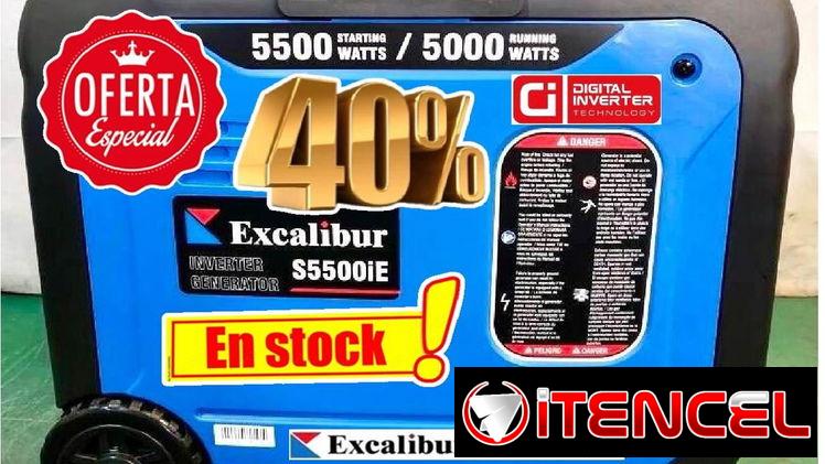40% de descuento en generador Excalibur S5500iE 5,5 kW con arranque remoto, inversor(muy económico), silencioso, Factura