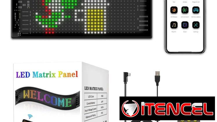 Panel de Matriz LED. Ojos diablo 16×32, 70x173mm.