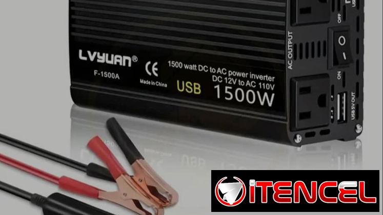 Inversor Convertidor de Corriente Lvyuan 1500W (Pico 3000W) DC 12V a AC 110V