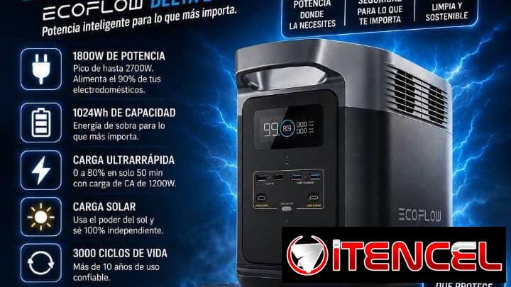 📦 *Estación portátil Ecoflow 1024Wh Delta 2* 💰 *Precio:* $650 USD 🛡️ *Garantía:* 6 meses *