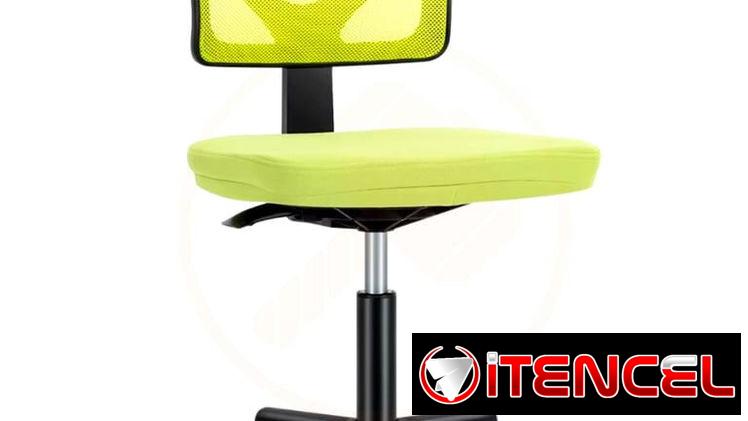 Silla de Oficina Sin Brazos, Soporte Lumbar Ergonómico, Altura Ajustable, Giro de 360 Grados – Verde