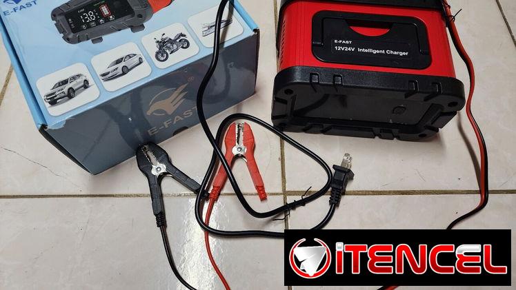 Cargador de baterías inteligente Automático  de 12 y 24 Volt, 10 Amp, de 110v y 220