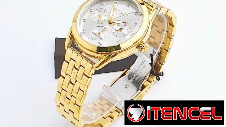 CITIZEN ECODRIVE SPORT CASUAL (FD2052-58A) DE MUJER  , 38MM EN ACERO INOXIDABLE COLOR DORADO , NUEVO A ESTRENAR 58049738