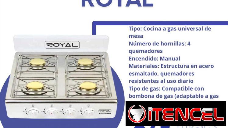 Cocina de gas de 4 hornillas Royal