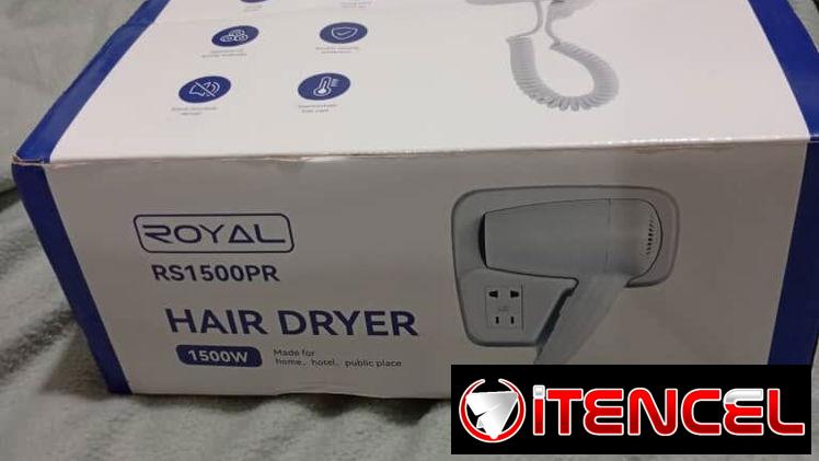 Secadora de pelo pared marca Royal 1500W reales. Ideal para casas de rentas y similares.