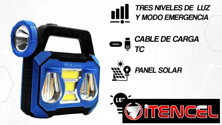 lampara recargable con panel solar