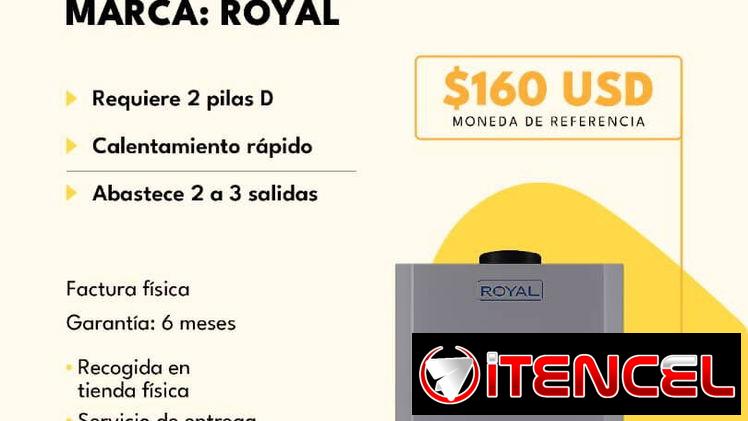 Calentador de gas de 155 litros marca Royal