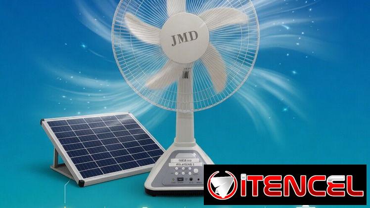 Ventilador recargable con panel solar