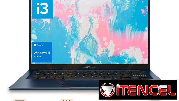 Laptop ASUS VivoBook 14.0” Intel Core i3-1315U 8GB RAM 128GB SSD Almacenamiento (Modelo: X1404V) – Azul ( Nuevo )