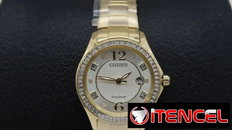 RELOJ CITIZEN ECODRIVE CRYSTAL (FE1147-79P) DE MUJER , 30MM EN ACERO INOXIDABLE DORADO , BISEL CON DIAMANTES  58049738
