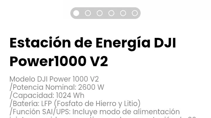 Estación de Energía DJI Power1000 V2 Modelo DJI Power 1000 V2