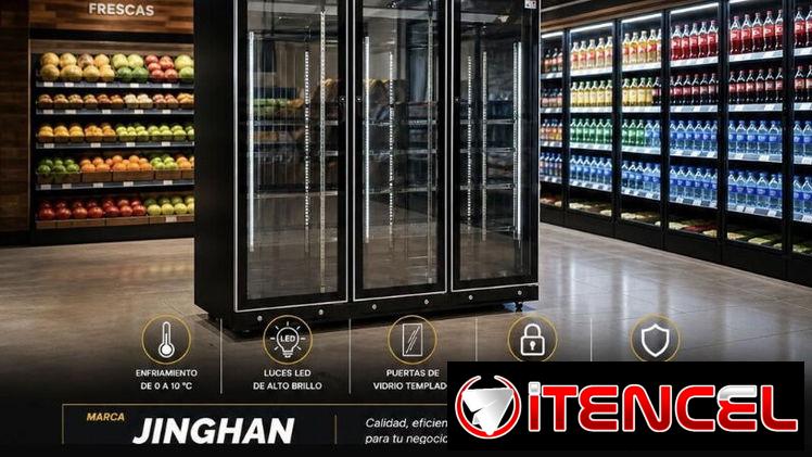 Nevera exhibidora Xings 3 puertas de vidrio templado resistente