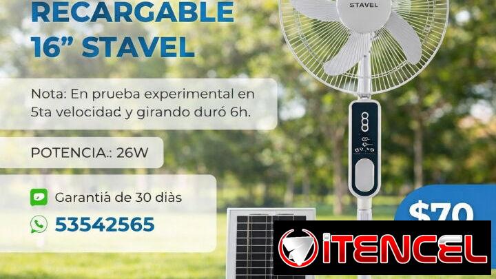 POTENCIA: 26W / VENTILADOR RECARGABLE