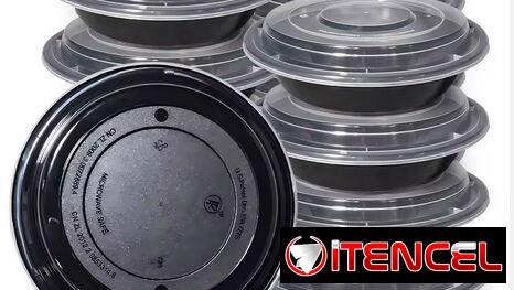 Tazones desechables para llevar con tapa de plástico PP / Envase para llevar a precio mayorista