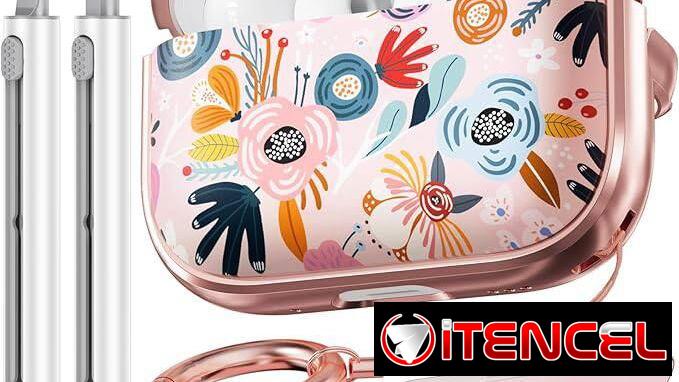 – Funda floral para AirPods Pro 3 (2025) con soporte, llavero y kit de limpieza