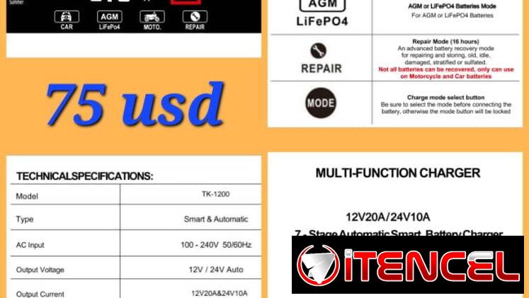 Cargadores inteligentes son compatibles con baterías de 12V y 24V, y soportan tecnologías como Plomo-Ácido, Calcio, Gel,