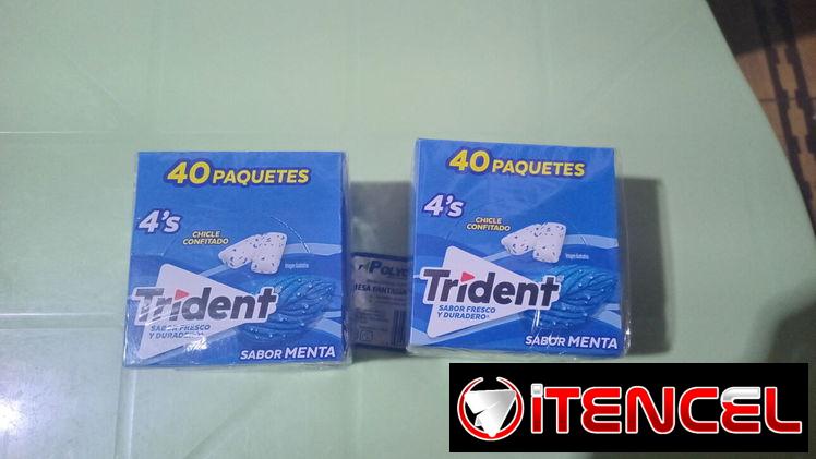 Chicle de sabor a menta( trident 4’s)