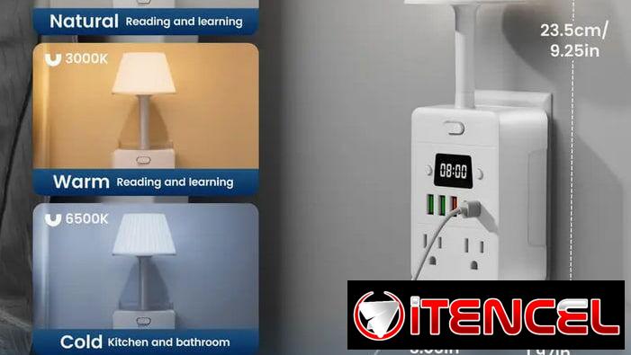 🔌✨ Regleta Multifuncional con Lámpara y Reloj Digital | Todo en Uno ✨🔌