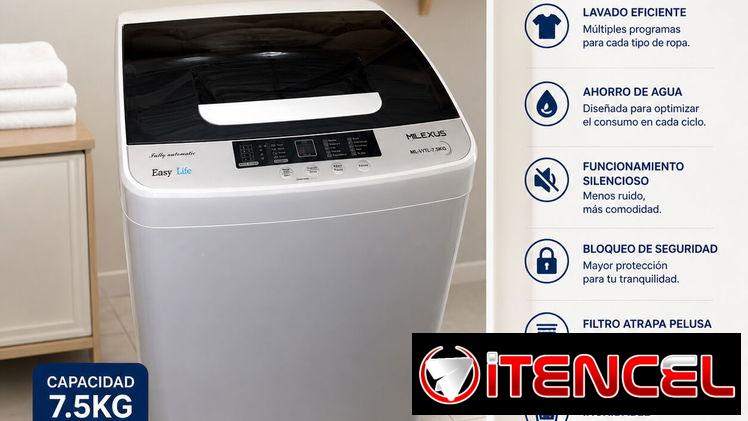 🧺 LAVADORA AUTOMÁTICA MILEXUS 7.5KG