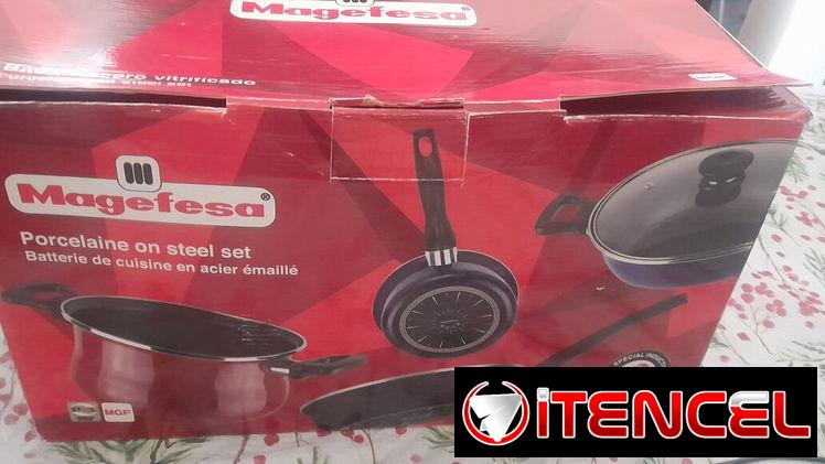 SET DE 2 CAZUELAS Y UNA SARTEN MARCA MAGEFESA SIRVEN PARA COCINA DE INDUCCION Y DE GAS NORMAL