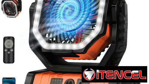 Ventilador Portátil Recargable 20 000 mAh con Luz LED