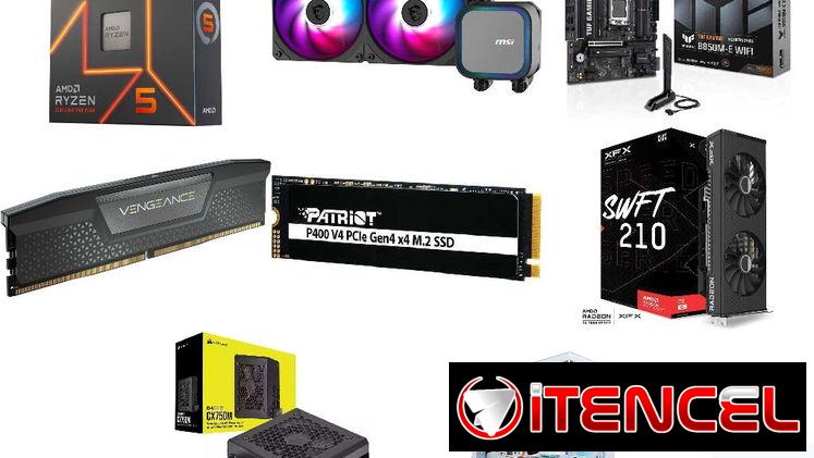 🎮 Torre Gamer 🎮 XFX RX 7700XT 12GB◽Ryzen 5 7600X◽16gb DDR5 Corsair Vengeance RGB◽Chasis Panoramico 📦0km