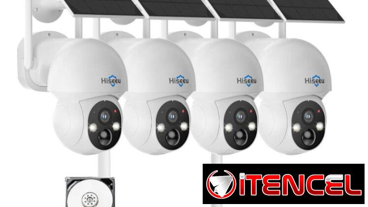 Sistema de Cámaras de Seguridad Hiseeu Solar 4MP – Kit de 4 Cámaras