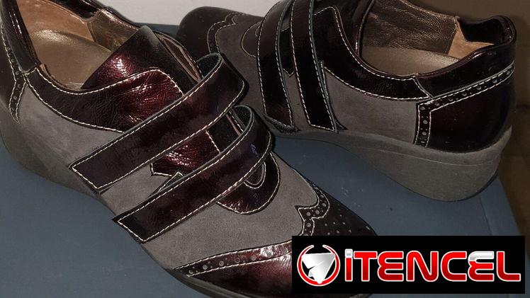 Zapatos plataformas color vino Oxford