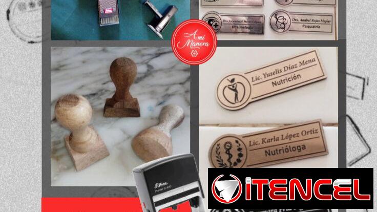 CUÑOS DE MADERA GAFETES PLACAS IMANTADAS PARA MÉDICOS PERSONALIZADOS