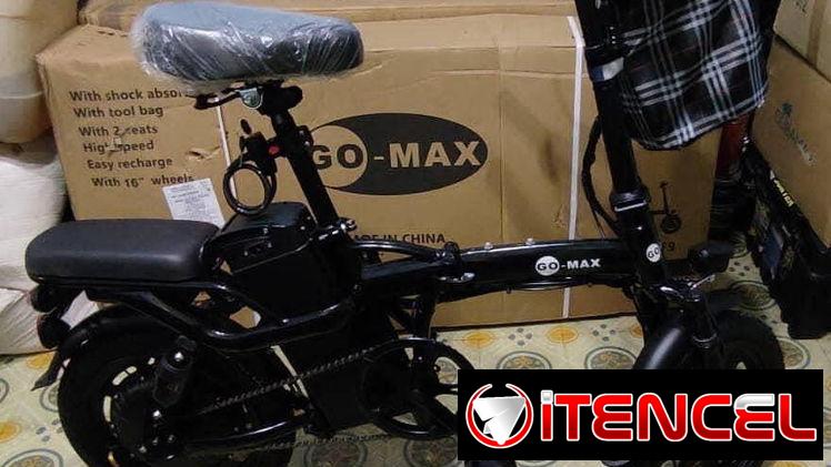 BICICLETA ELÉCTRICA PLEGABLE GO-MAX F9:  ⚙️CARACTERÍSTICAS:  • 500 Wats  • ⁠48 Volt  • ⁠10 AH  • ⁠VELOCIDAD MÁXIMA 35k/