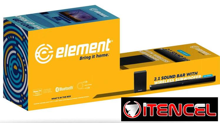 Barra de sonido 2.1. ELEMENT. Barra de Sonido: ⭐ 30W x 2 Largo 80cm. -Subwoofer Inalámbrico ⭐60W Largo.