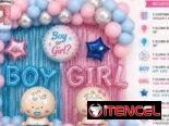 Artículos para Revelación de sexo  Set decorativos completos  Globos  Mantel Cortinas  Velas de humo  Globos de confetis