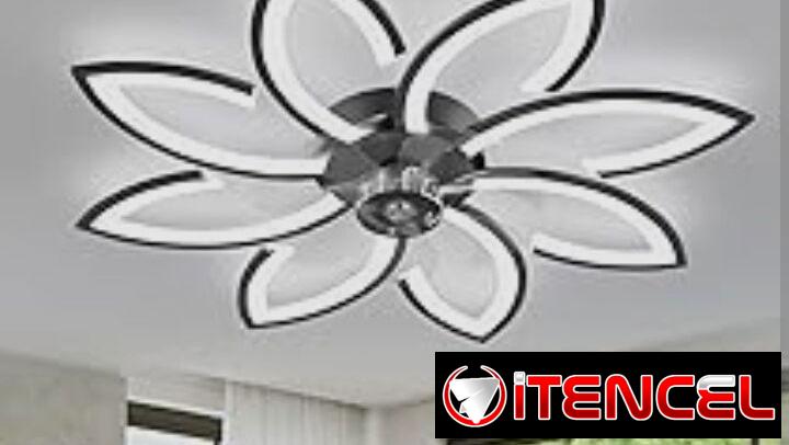 Lámpara de techo con ventilador y control remoto comunícate con Pedro
