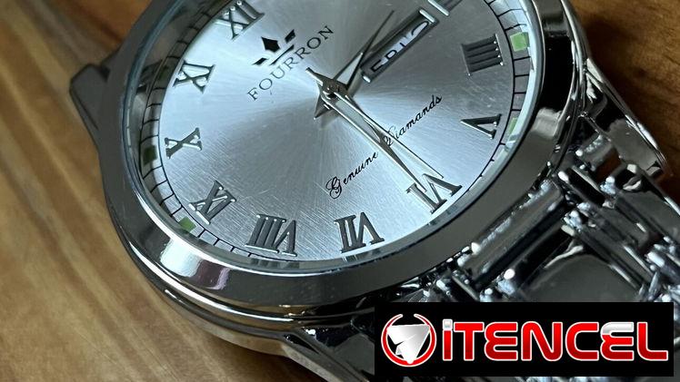 Reloj plateado, marca, Fouron para hombre, ideal para eventos, casuales y formales