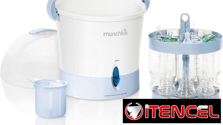 Munchkin Steam Guard Esterilizador eléctrico Gran capaciddad, esteriliza hasta 9 botellas y accesorios a la vez 53274327