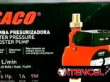 Presurizador: SACO  – flujo máx 35 L x min – potencia 1/6 HP – salida y entrada de 1/2 – sistema de arranque automático