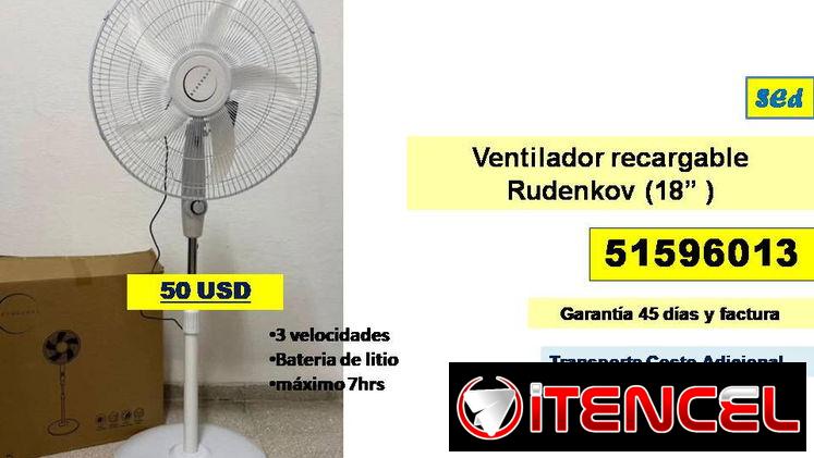 SED-522-Ventilador recargable Rudenkov (18” )….50 USD…51596013…Transporte Costo Adicional