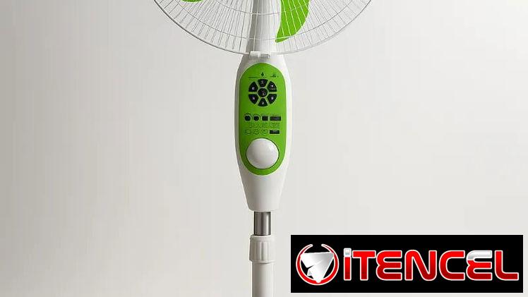 Super Ventilador de pie recargable de 16″ con altavoz(Bluetooth), radio, panel solar, 2 bombillos,mando a distancia, etc