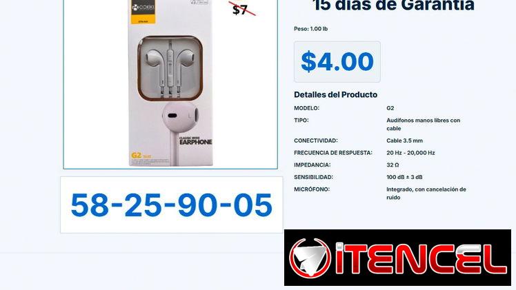 39. AUDÍFONOS MANOS LIBRES CON CABLE/ G2 VPT#