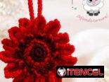 Colgante “Girasol Rojo”a crochet