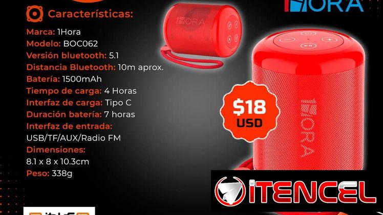 🔴 BLUETOOTH 🔴 BOCINA BLUETOOTH 1HORA BOC062. MENSAJERÍA CON FACTURA Y GARANTÍA. TLF 54833699