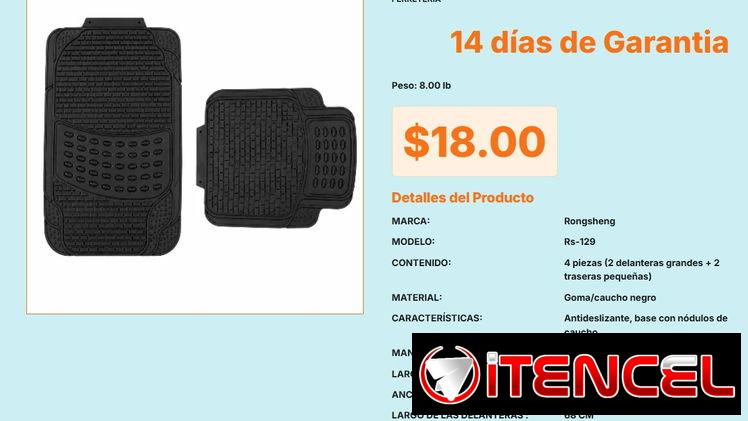 Juego de Alfombras de Goma Rongsheng Rs-129 de Color Negro para Vehículo VPT#-0453